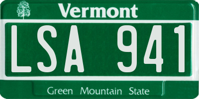VT license plate LSA941
