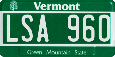 VT license plate LSA960
