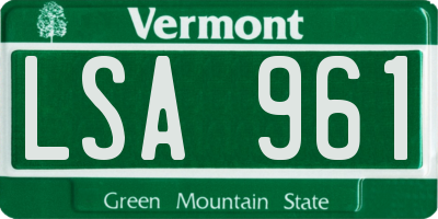 VT license plate LSA961