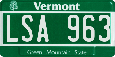 VT license plate LSA963