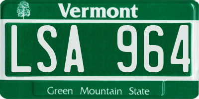 VT license plate LSA964