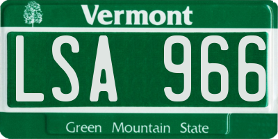 VT license plate LSA966
