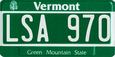 VT license plate LSA970