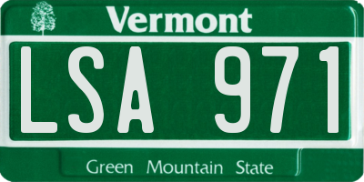 VT license plate LSA971
