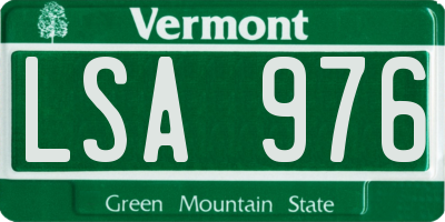 VT license plate LSA976