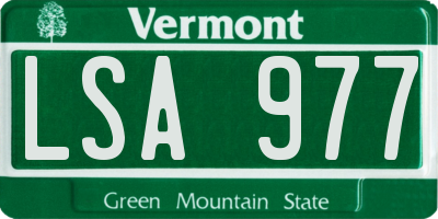 VT license plate LSA977