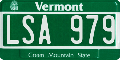 VT license plate LSA979