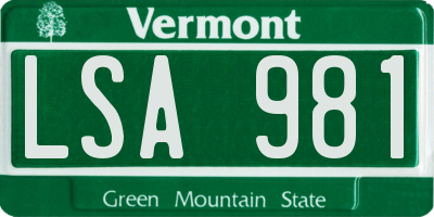 VT license plate LSA981