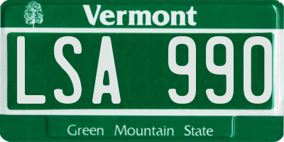 VT license plate LSA990
