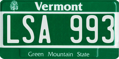 VT license plate LSA993