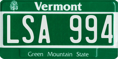 VT license plate LSA994