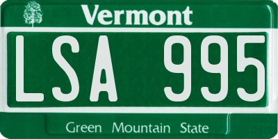 VT license plate LSA995