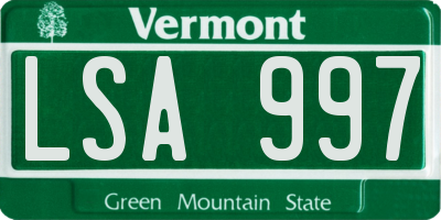 VT license plate LSA997