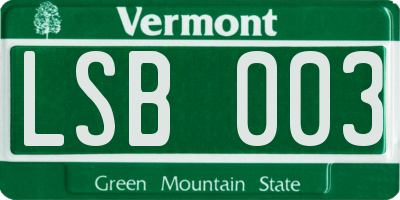 VT license plate LSB003