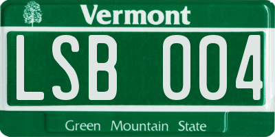VT license plate LSB004