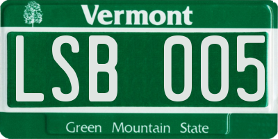 VT license plate LSB005