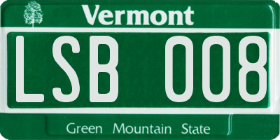 VT license plate LSB008