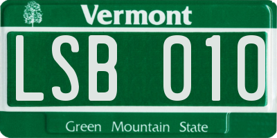VT license plate LSB010