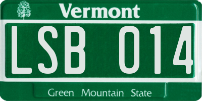 VT license plate LSB014