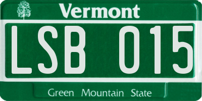 VT license plate LSB015