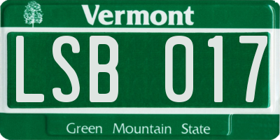 VT license plate LSB017