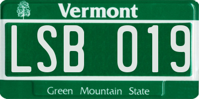 VT license plate LSB019