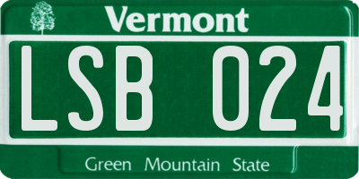 VT license plate LSB024