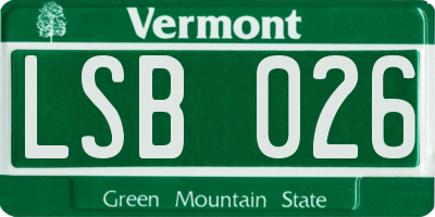 VT license plate LSB026