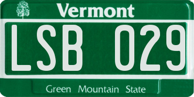VT license plate LSB029