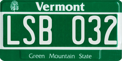 VT license plate LSB032