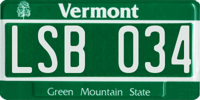 VT license plate LSB034