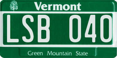 VT license plate LSB040