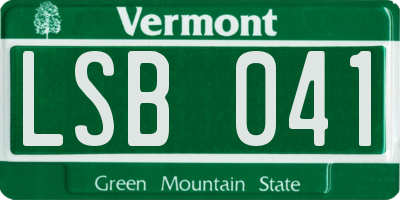 VT license plate LSB041