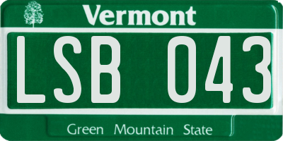 VT license plate LSB043