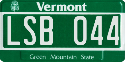 VT license plate LSB044