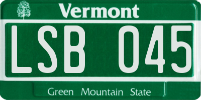 VT license plate LSB045