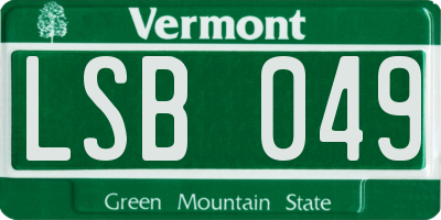 VT license plate LSB049