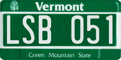 VT license plate LSB051