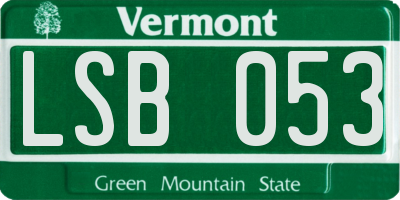 VT license plate LSB053