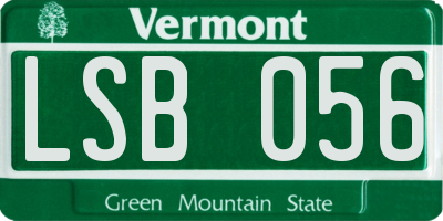 VT license plate LSB056