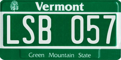 VT license plate LSB057