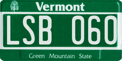 VT license plate LSB060