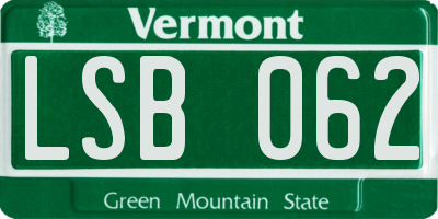 VT license plate LSB062