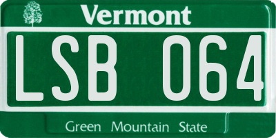 VT license plate LSB064