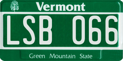VT license plate LSB066