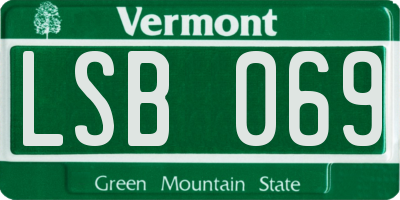 VT license plate LSB069