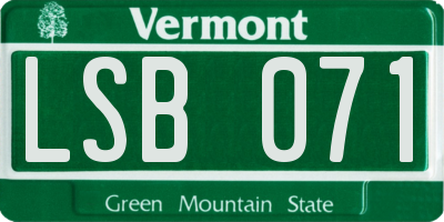 VT license plate LSB071