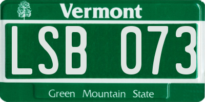 VT license plate LSB073