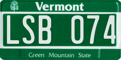 VT license plate LSB074