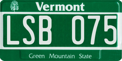 VT license plate LSB075